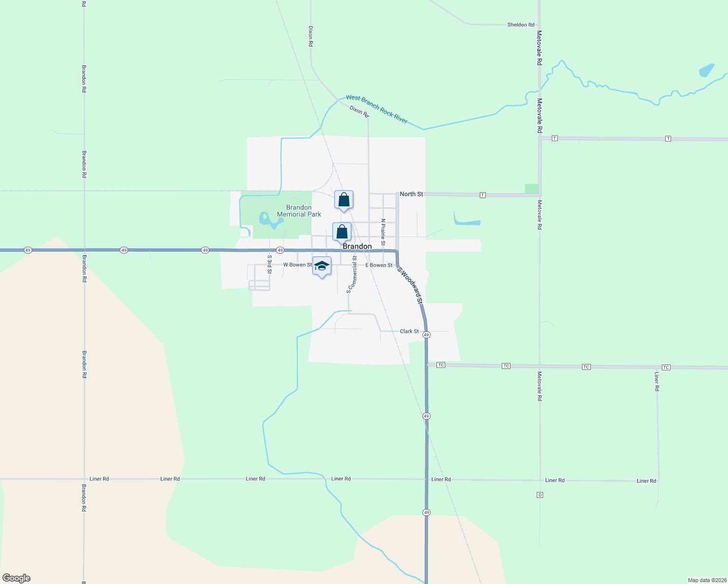 map of restaurants, bars, coffee shops, grocery stores, and more near 227 S Commercial St in Brandon