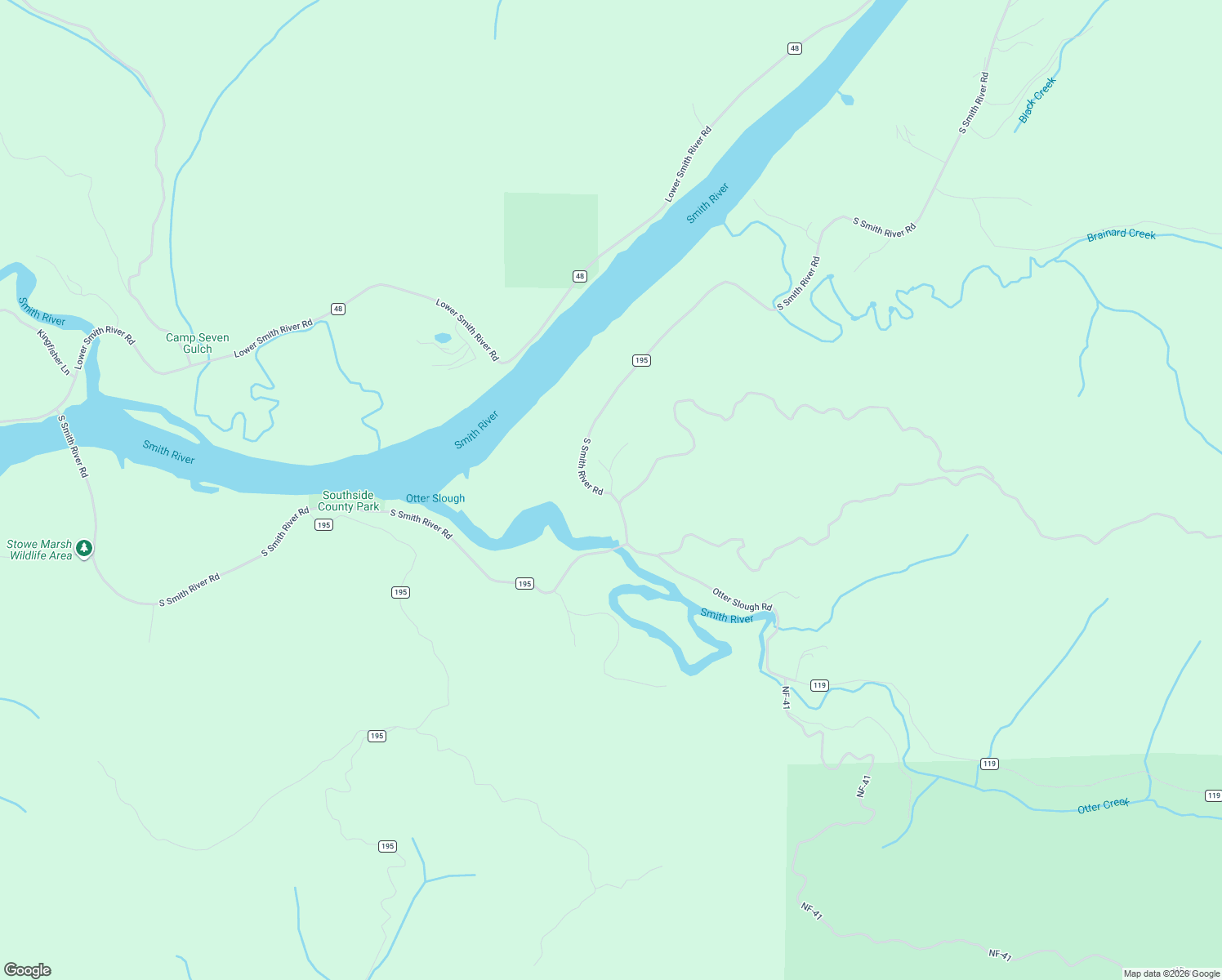 map of restaurants, bars, coffee shops, grocery stores, and more near 2471 South Smith River Road in Reedsport