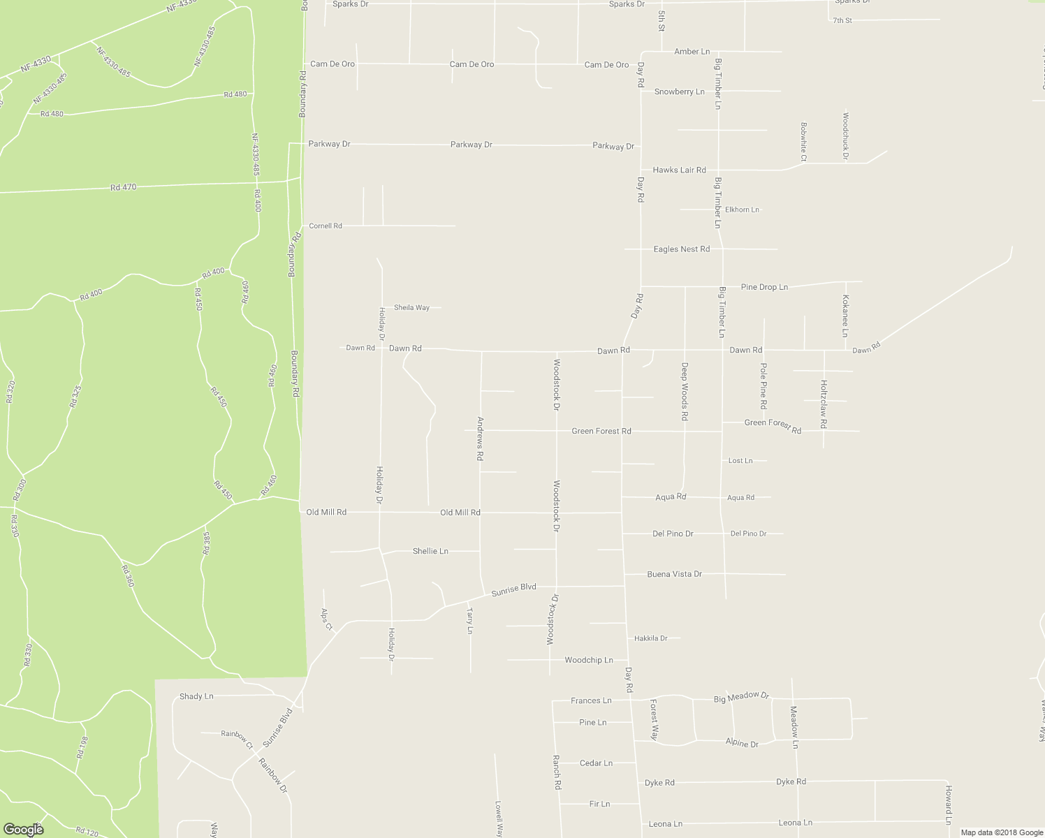 map of restaurants, bars, coffee shops, grocery stores, and more near 15878 Green Forest Road in La Pine