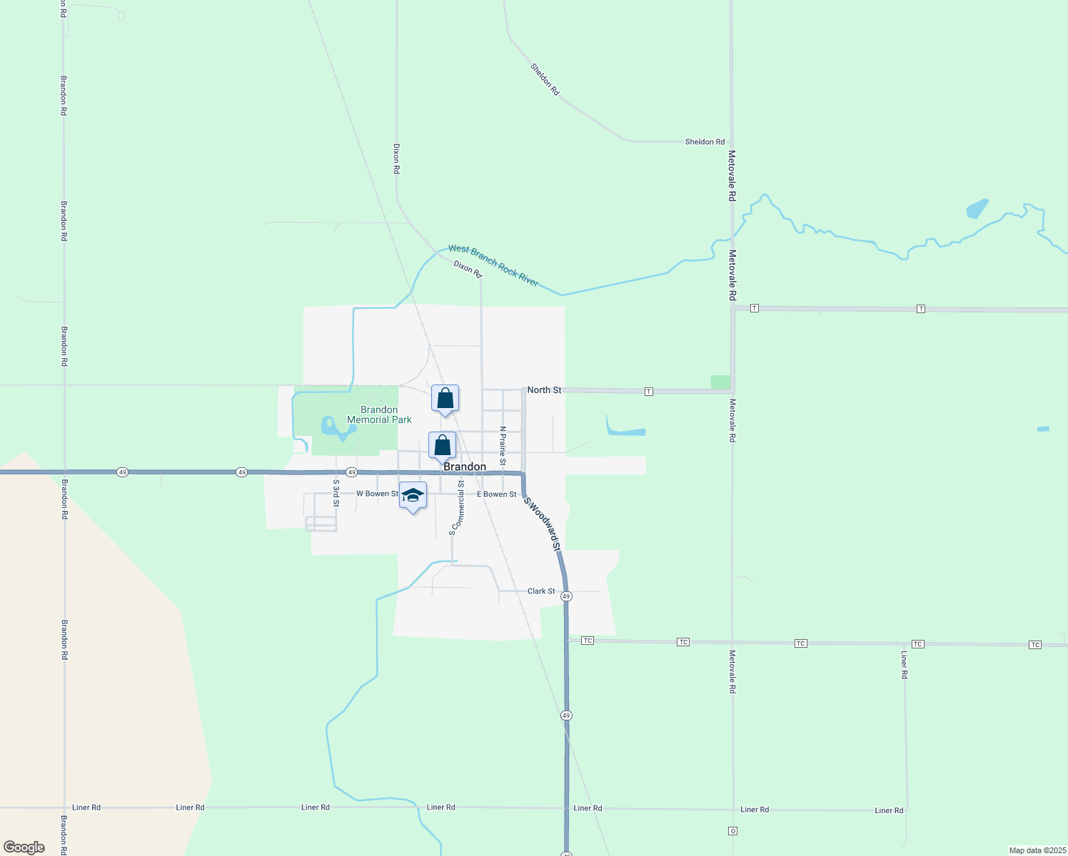 map of restaurants, bars, coffee shops, grocery stores, and more near 305 North Woodward Street in Brandon