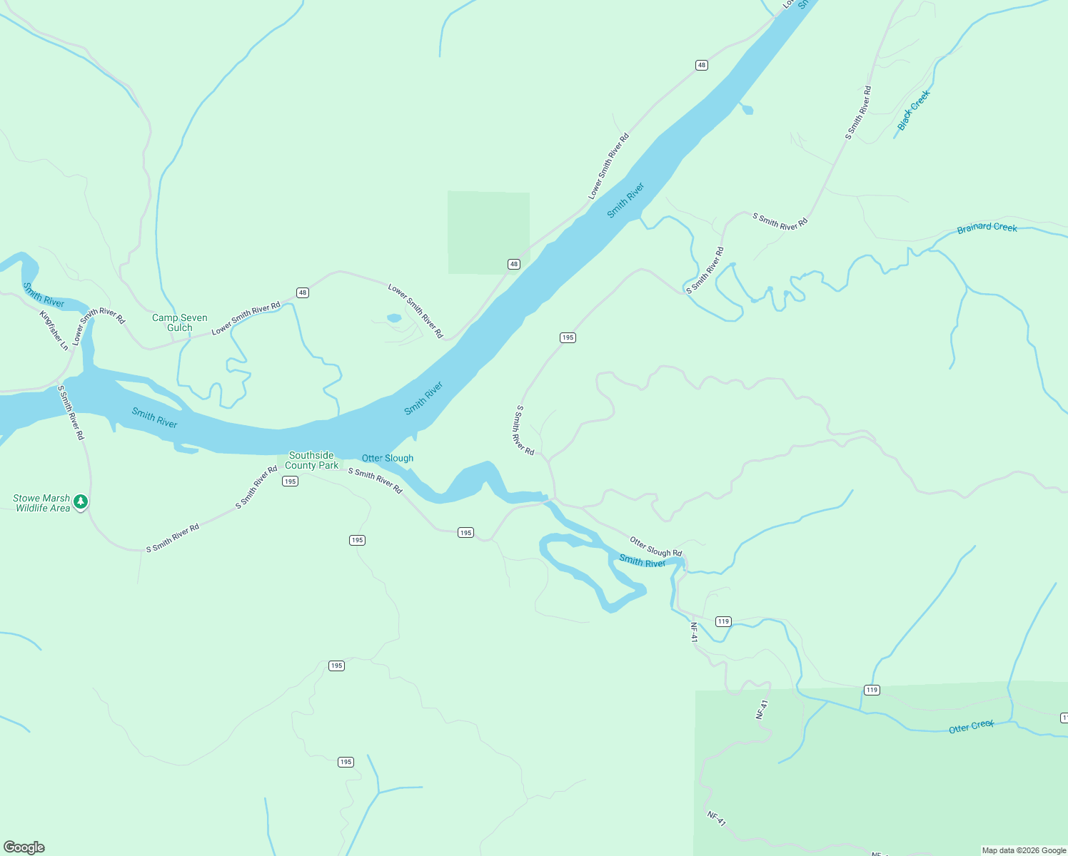 map of restaurants, bars, coffee shops, grocery stores, and more near 2471 South Smith River Road in Reedsport