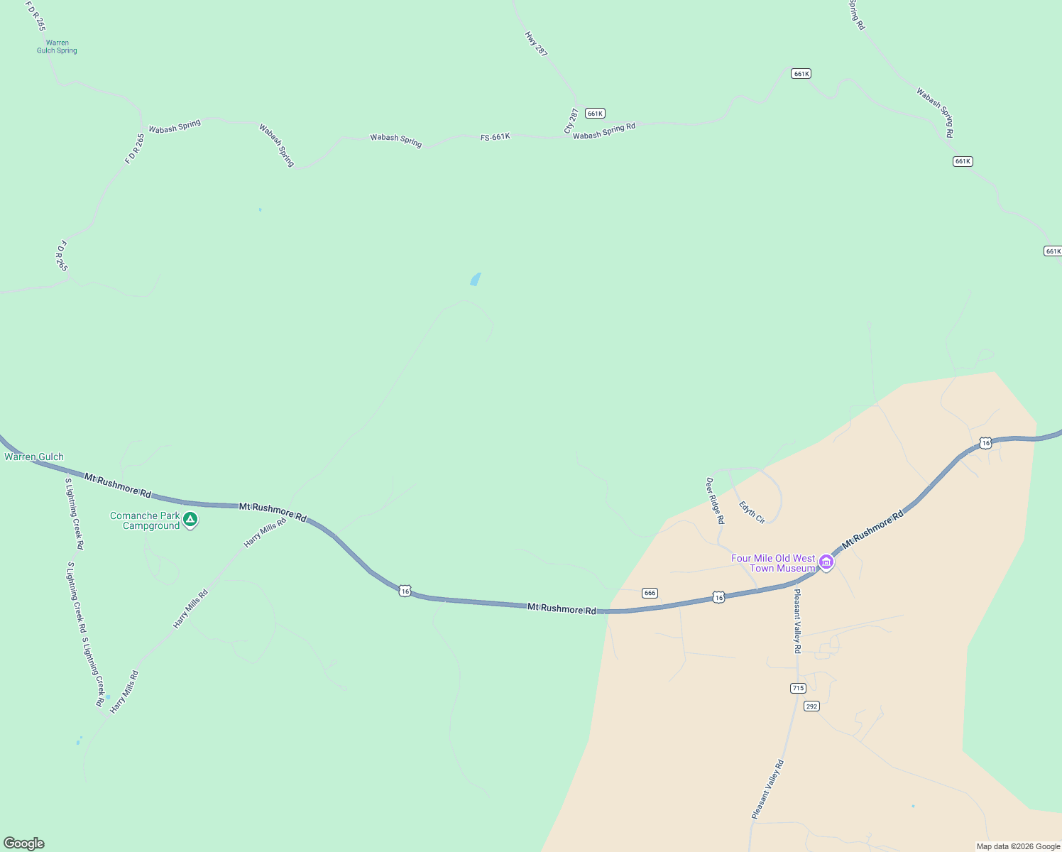 map of restaurants, bars, coffee shops, grocery stores, and more near 25323 Wind Dance Ranch Road in Custer