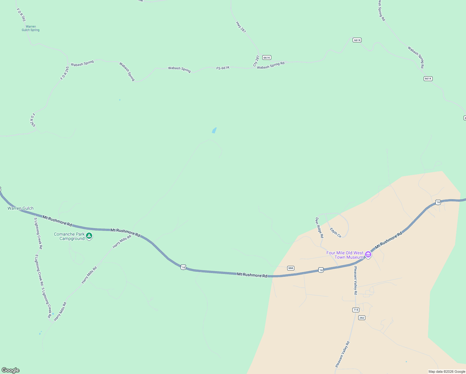 map of restaurants, bars, coffee shops, grocery stores, and more near 25323 Wind Dance Ranch Road in Custer