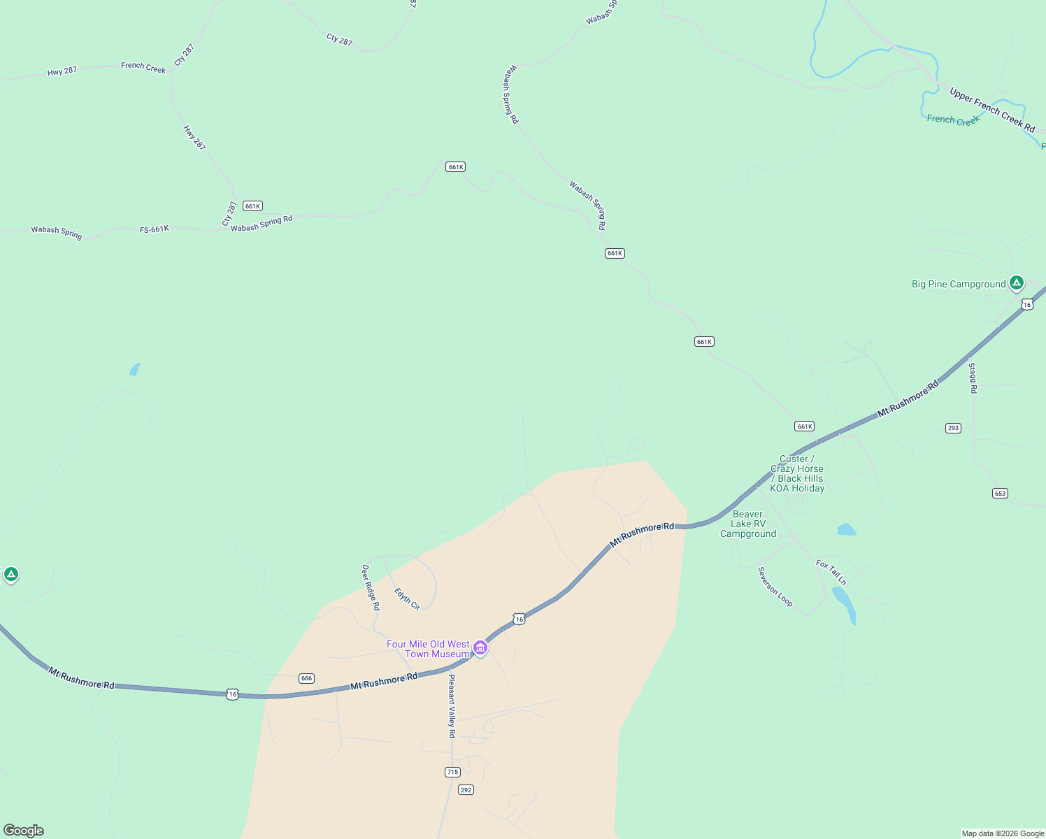 map of restaurants, bars, coffee shops, grocery stores, and more near 25201 Wittrock Road in Custer