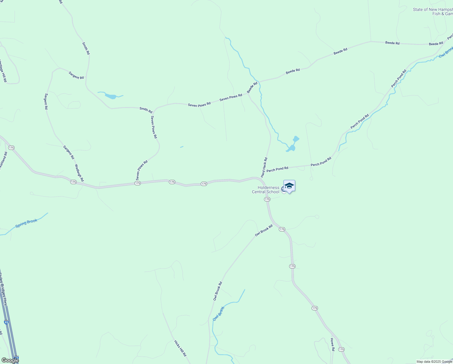 map of restaurants, bars, coffee shops, grocery stores, and more near 42 New Hampshire Route 175 in Holderness