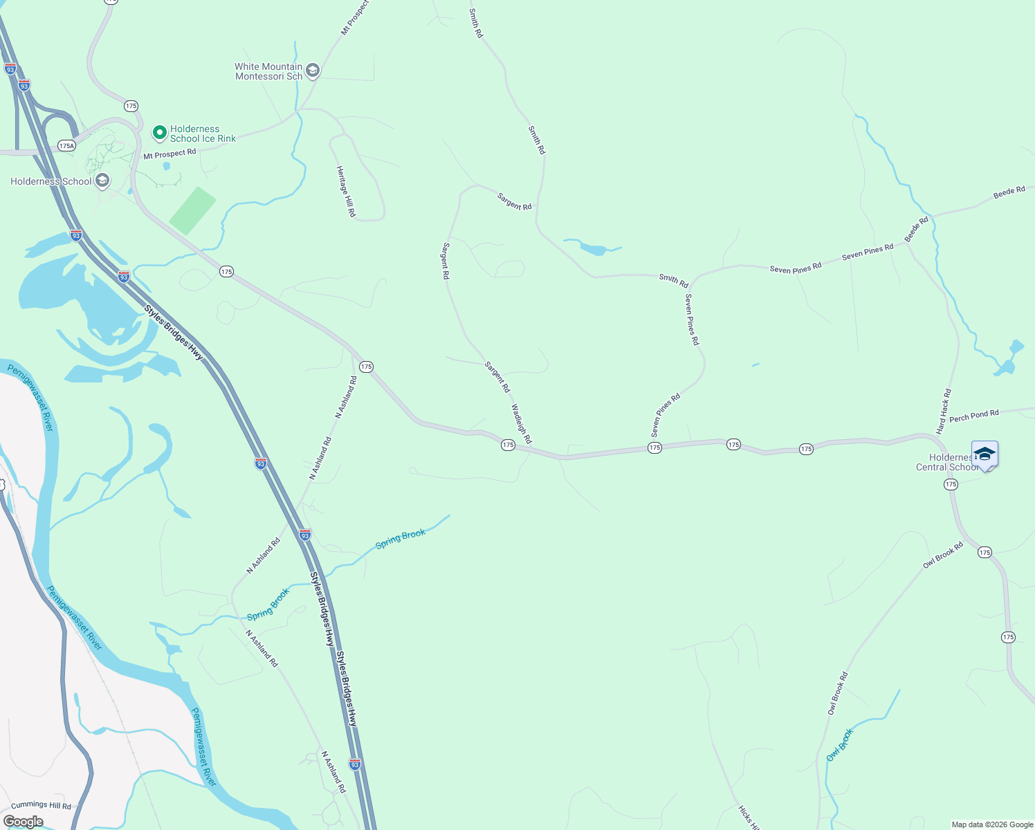 map of restaurants, bars, coffee shops, grocery stores, and more near 233 Wadleigh Road in Ashland