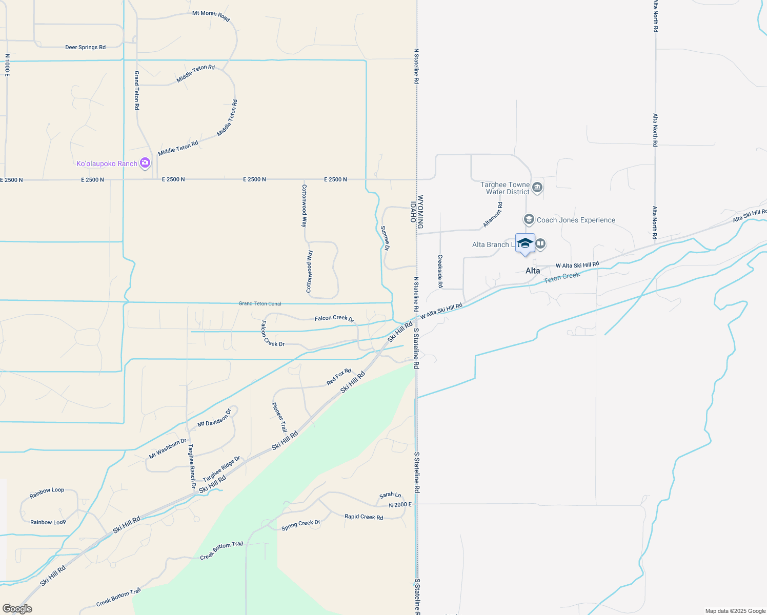 map of restaurants, bars, coffee shops, grocery stores, and more near 1943 Creek Resort Circle in Driggs