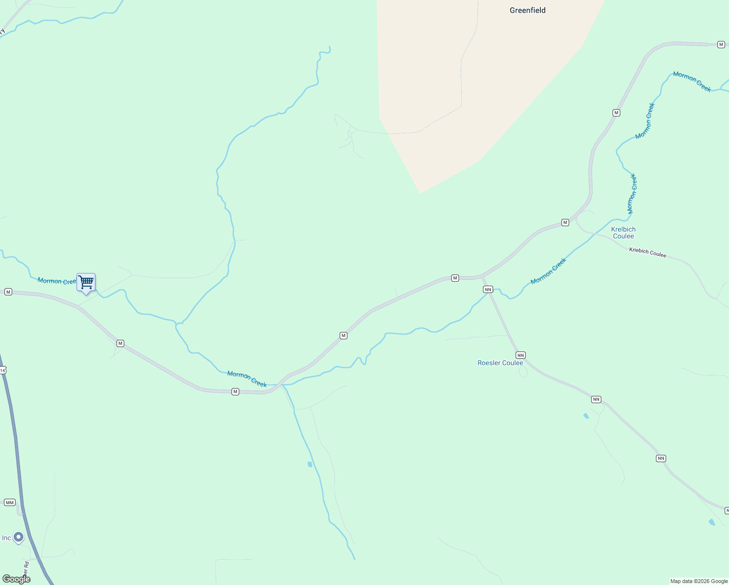 map of restaurants, bars, coffee shops, grocery stores, and more near W3494 County Road M in Coon Valley