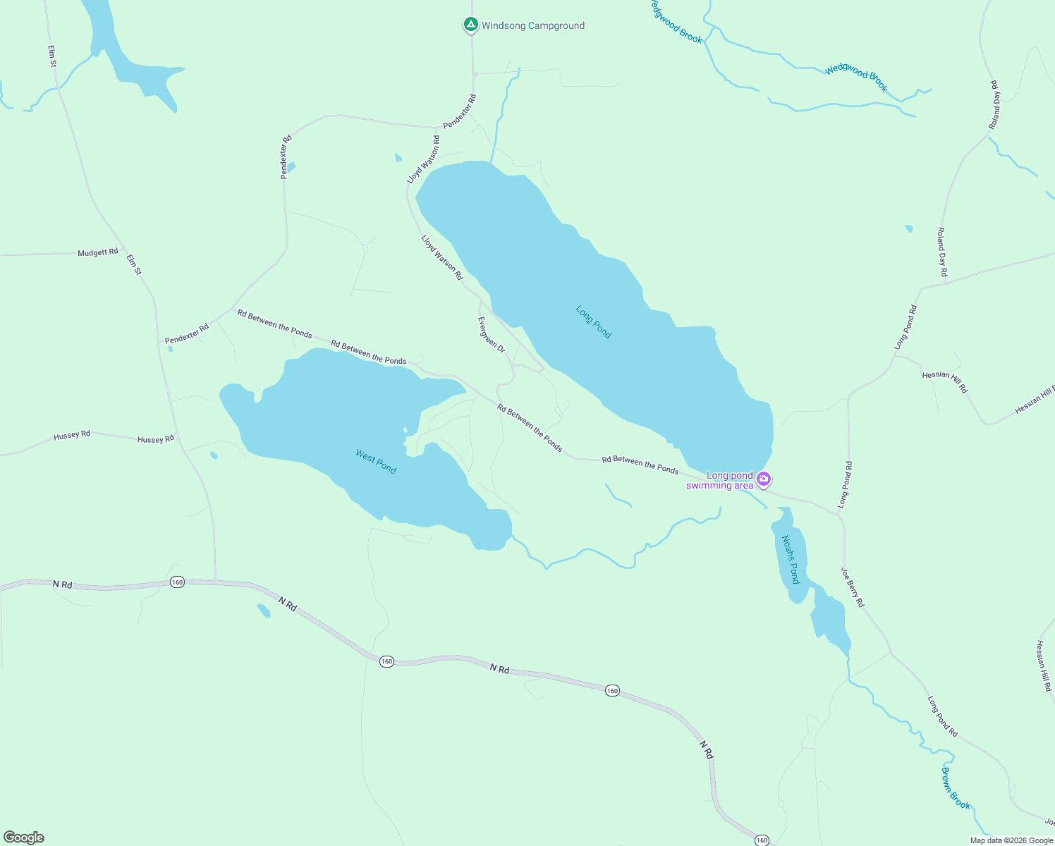 map of restaurants, bars, coffee shops, grocery stores, and more near Road Between the Ponds in Parsonsfield