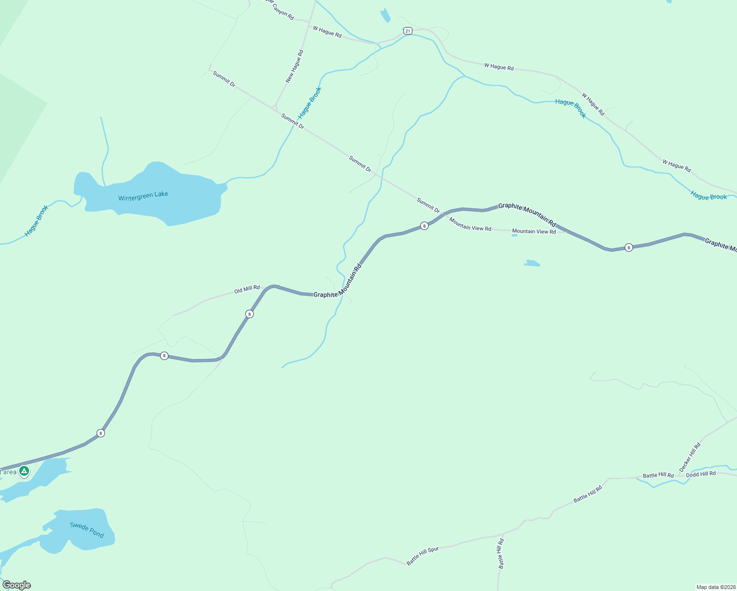 map of restaurants, bars, coffee shops, grocery stores, and more near 9136 Graphite Mountain Rd in Hague