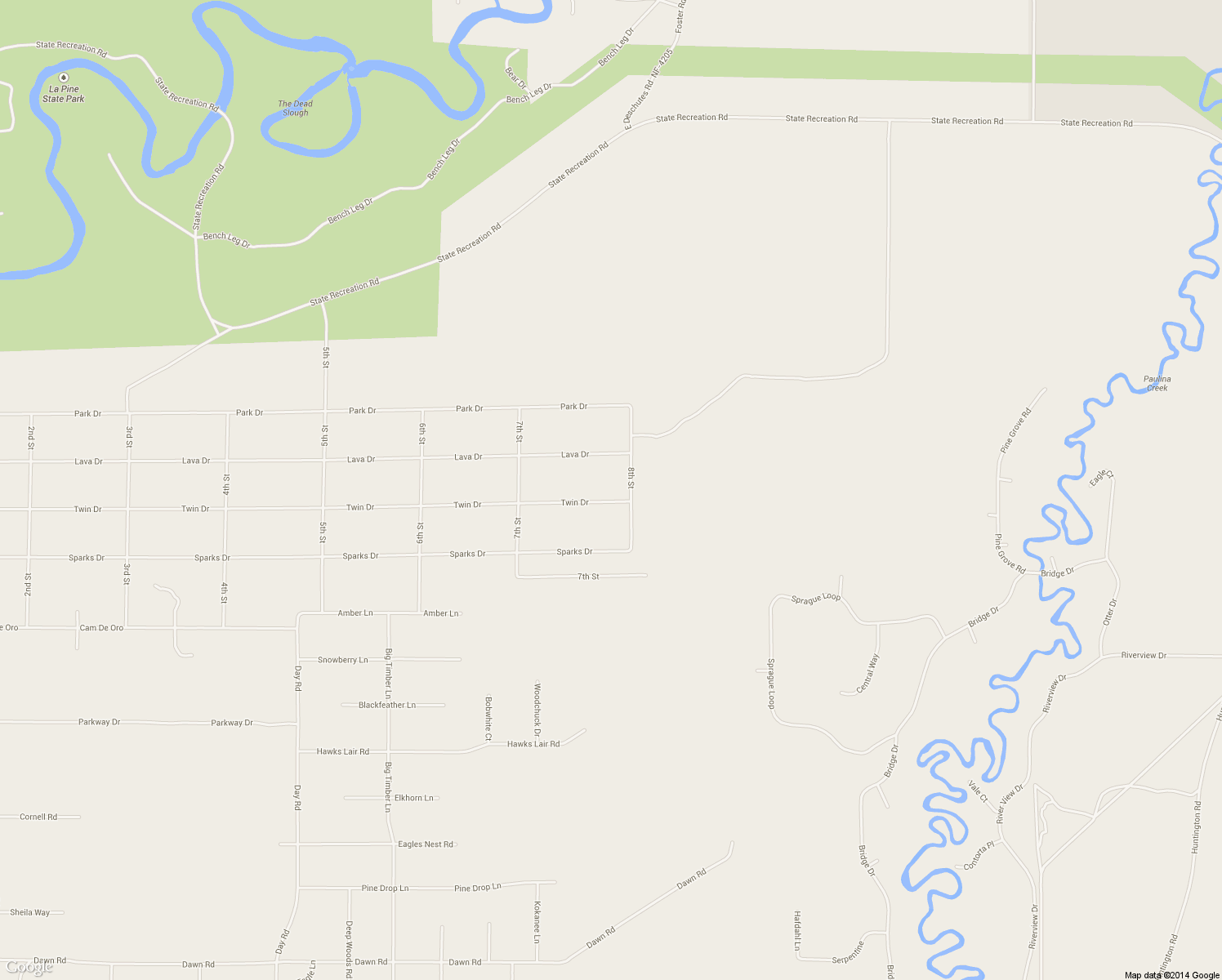 map of restaurants, bars, coffee shops, grocery stores, and more near 16354 Twin Drive in La Pine