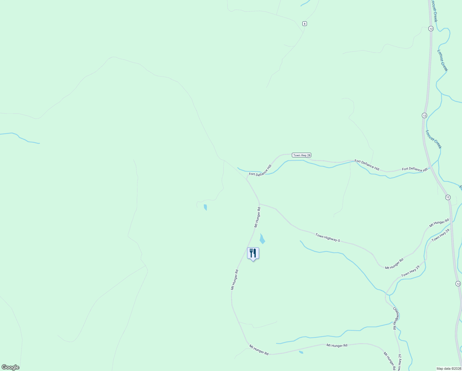 map of restaurants, bars, coffee shops, grocery stores, and more near 166 Mount Hunger Road in Bethel