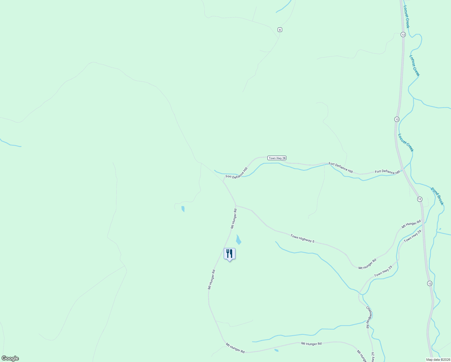 map of restaurants, bars, coffee shops, grocery stores, and more near 166 Mount Hunger Road in Bethel
