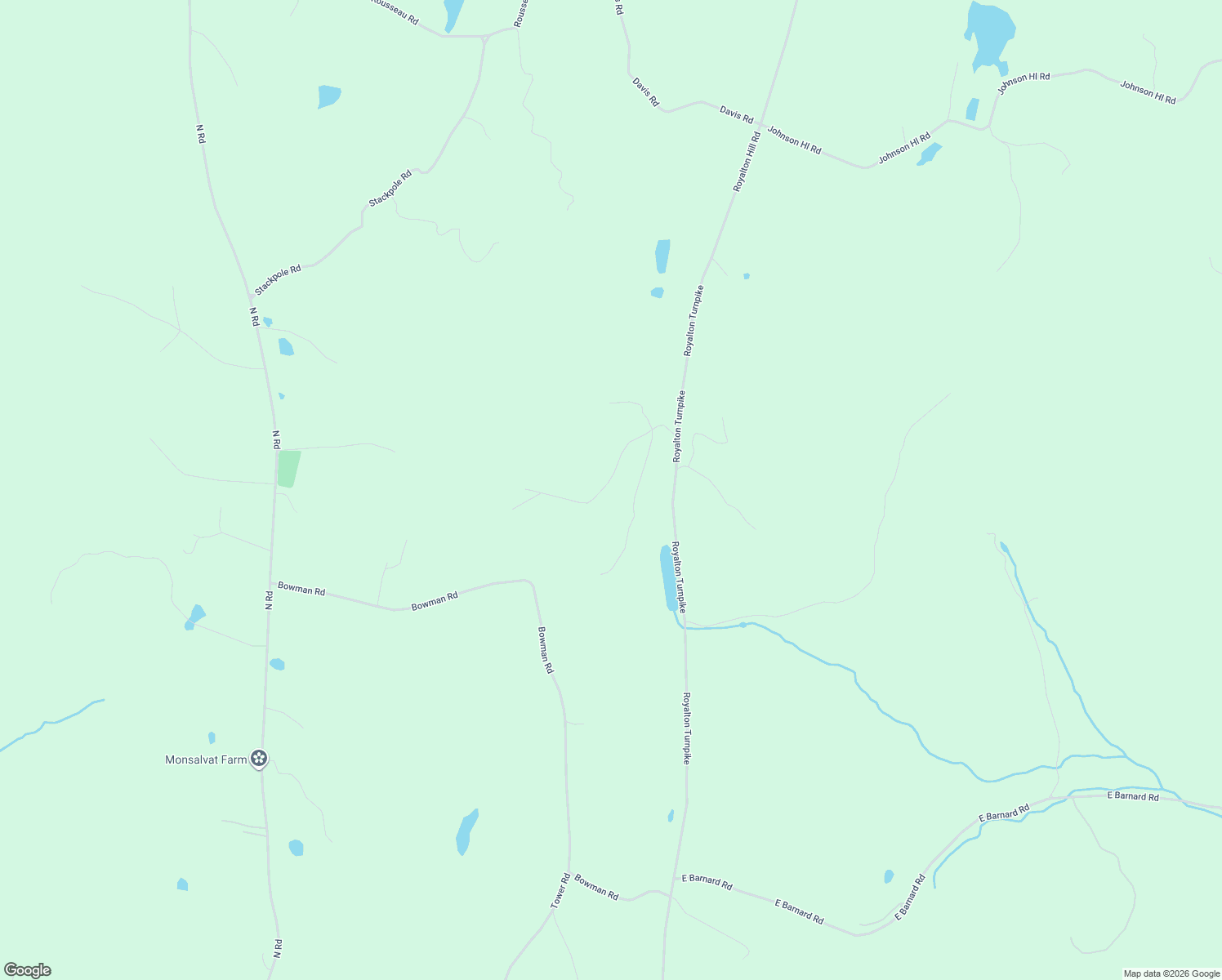 map of restaurants, bars, coffee shops, grocery stores, and more near 295 Old Stage Coach Road in Barnard