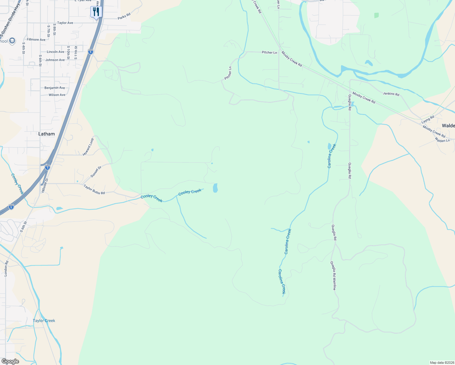 map of restaurants, bars, coffee shops, grocery stores, and more near 32878 Taylor Butte Road in Cottage Grove