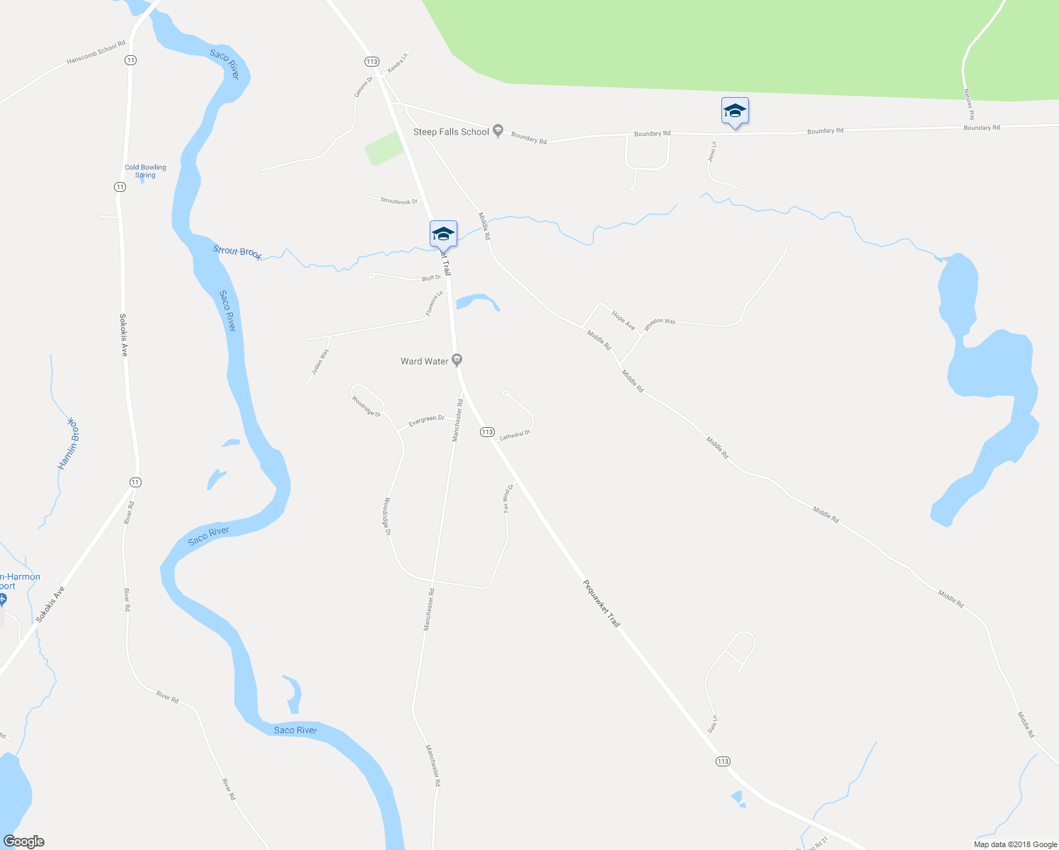 map of restaurants, bars, coffee shops, grocery stores, and more near 19 Cathedral Drive in Standish