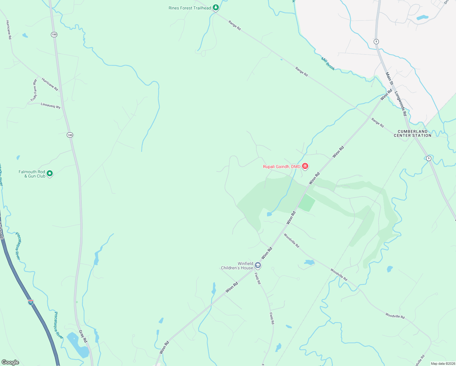 map of restaurants, bars, coffee shops, grocery stores, and more near 17 Inverness Road in Falmouth