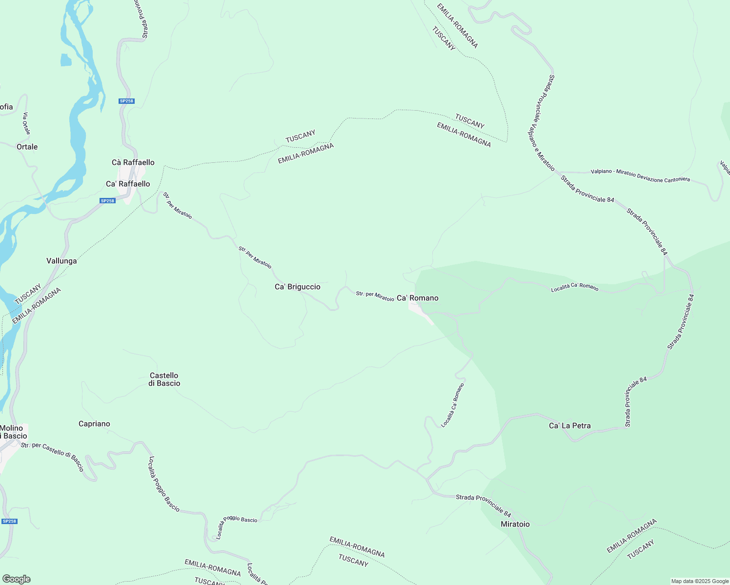 map of restaurants, bars, coffee shops, grocery stores, and more near 33 Strada per Miratoio in Provincia di Rimini