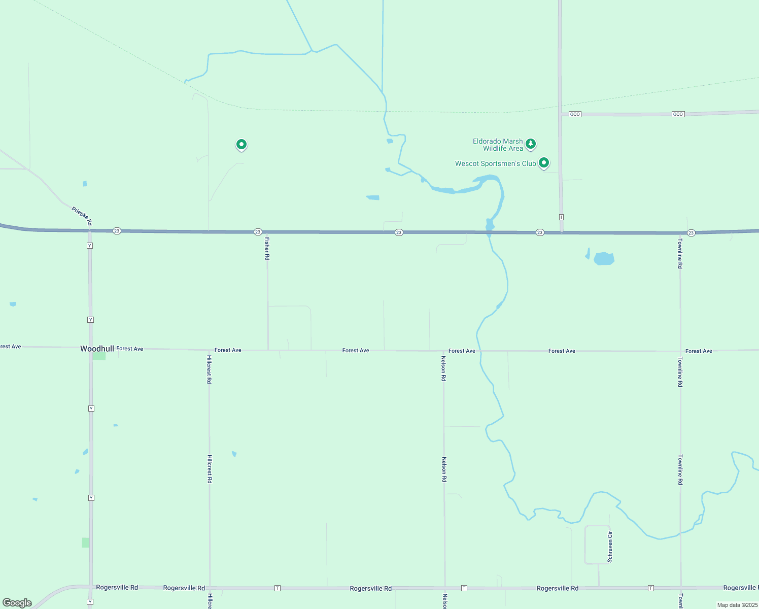 map of restaurants, bars, coffee shops, grocery stores, and more near W7801 Forest Avenue in Fond du Lac