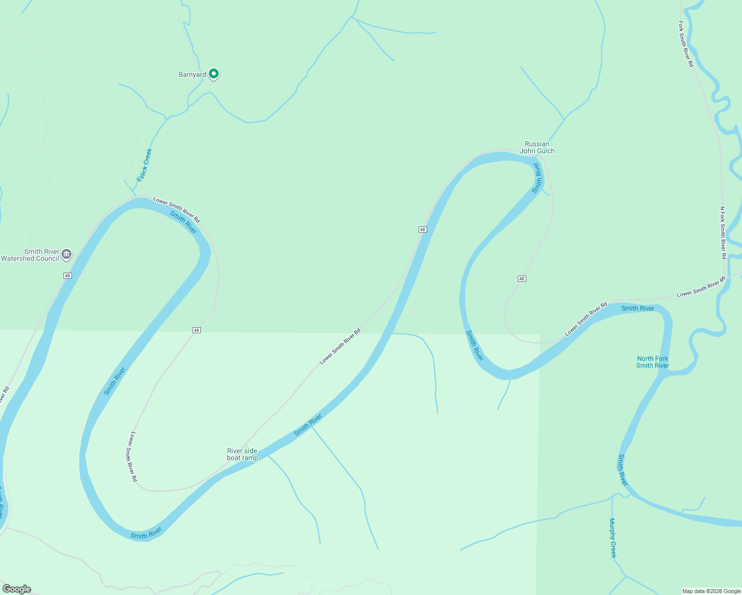 map of restaurants, bars, coffee shops, grocery stores, and more near 13036 Lower Smith River Road in Reedsport