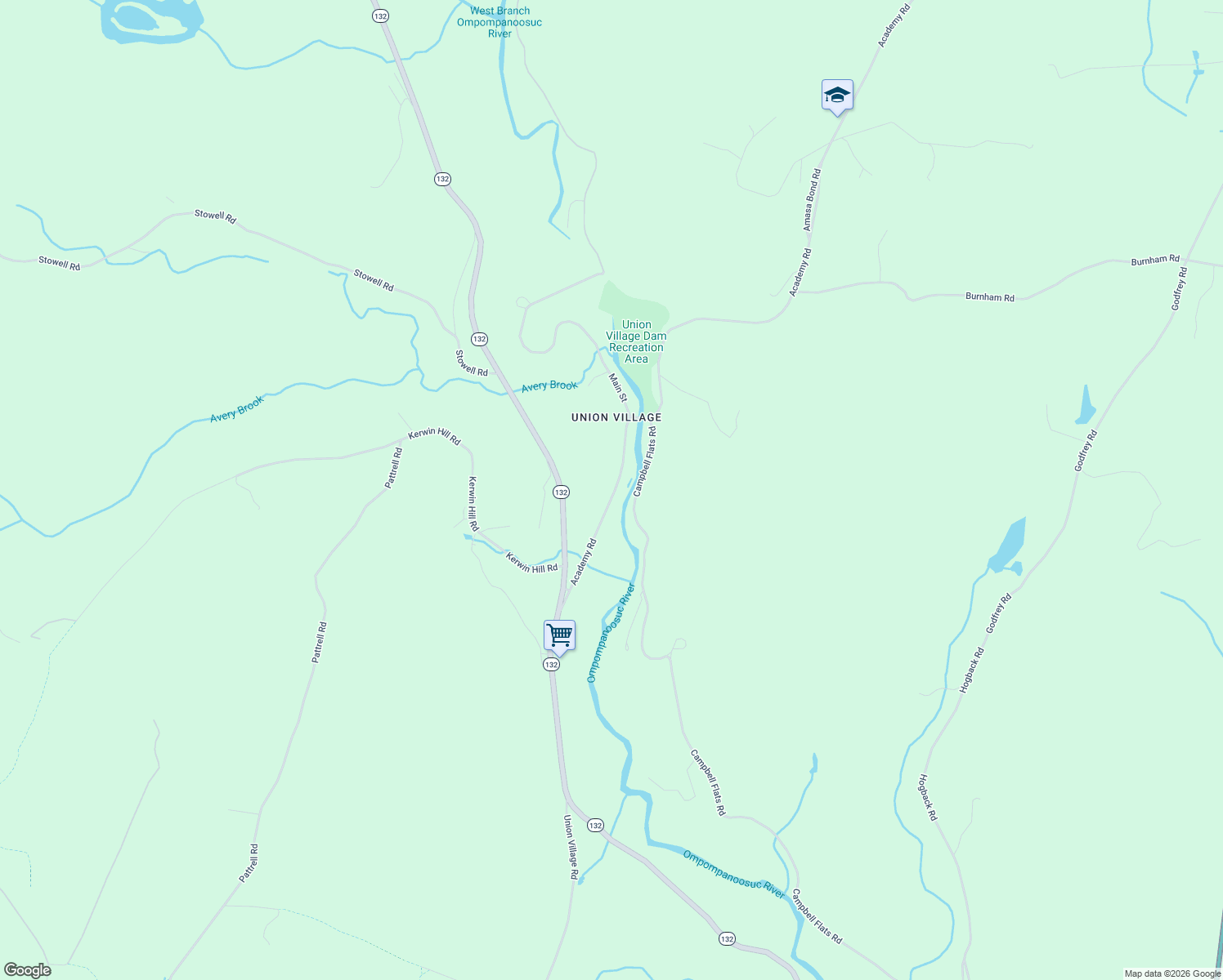 map of restaurants, bars, coffee shops, grocery stores, and more near 105 Academy Rd in Norwich