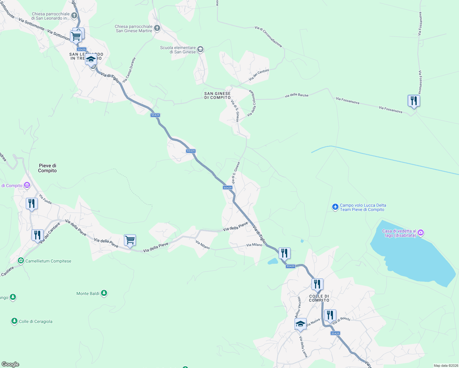 map of restaurants, bars, coffee shops, grocery stores, and more near in Capannori