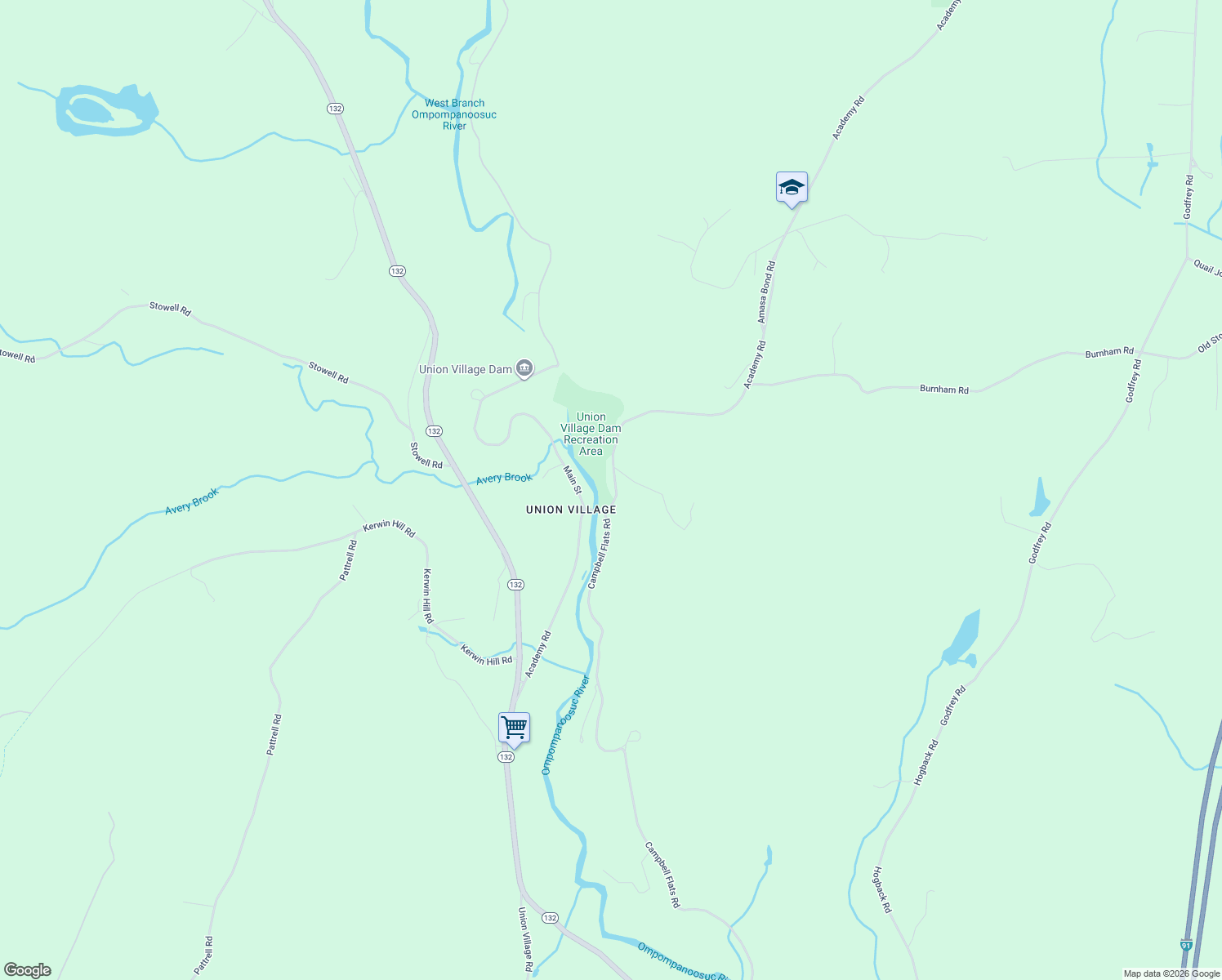 map of restaurants, bars, coffee shops, grocery stores, and more near 2608 Academy Rd in Thetford