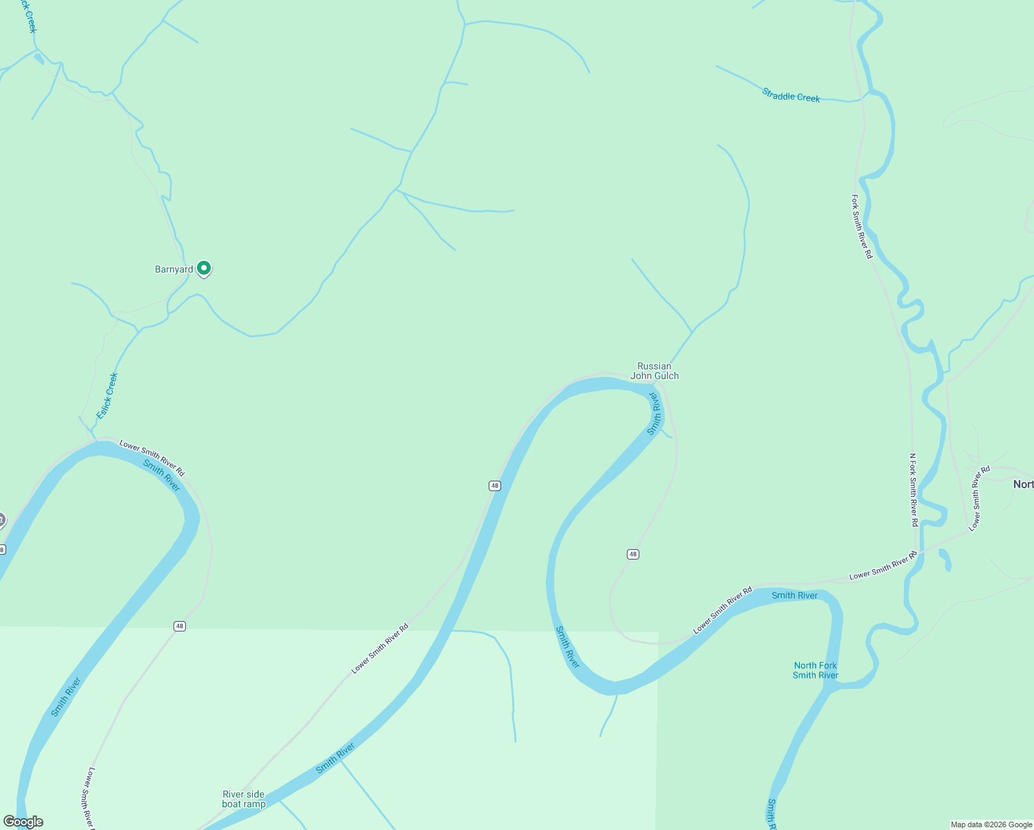 map of restaurants, bars, coffee shops, grocery stores, and more near 13660 Lower Smith River Road in Reedsport