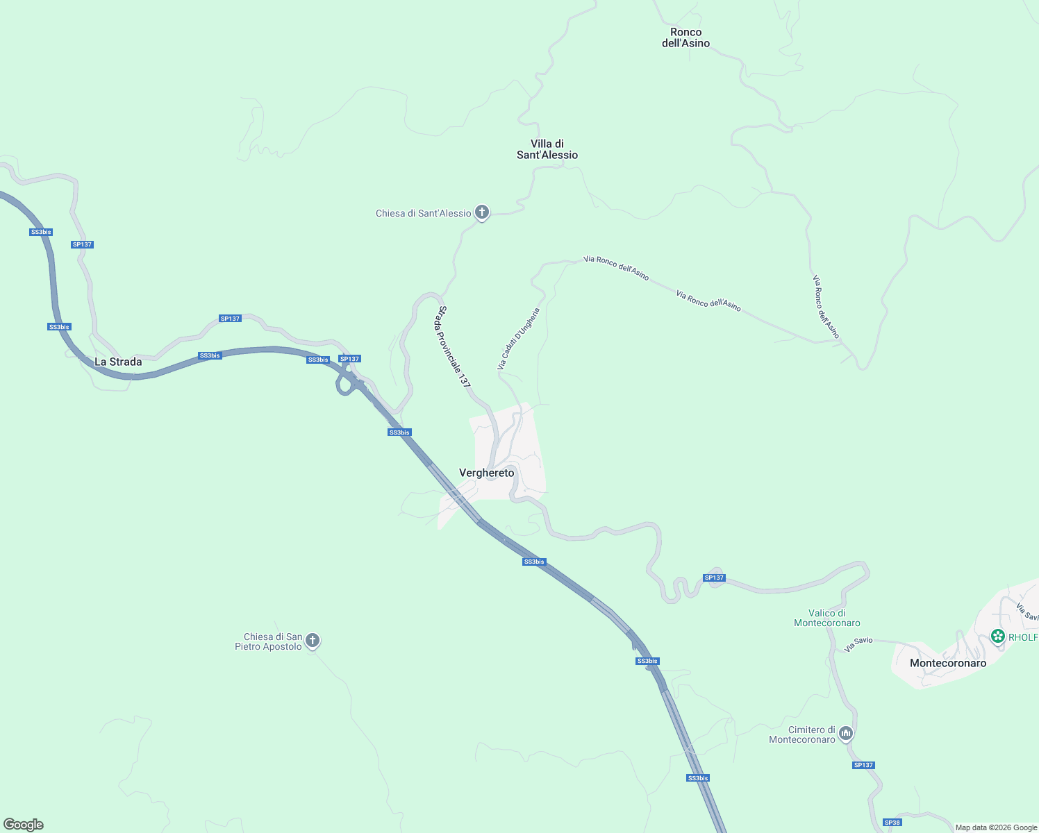 map of restaurants, bars, coffee shops, grocery stores, and more near 11 Via Caduti D'Ungheria in Verghereto