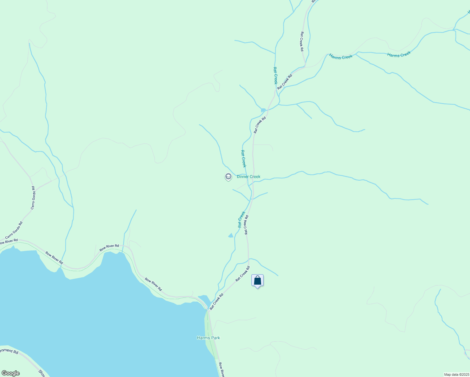 map of restaurants, bars, coffee shops, grocery stores, and more near 78544 Rat Creek Road in Cottage Grove