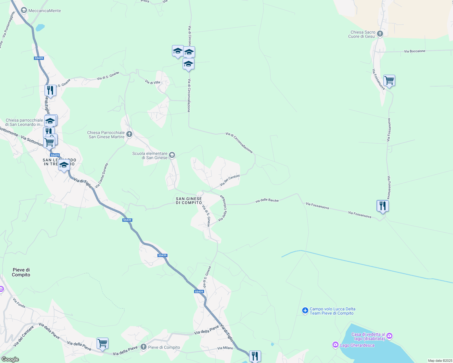 map of restaurants, bars, coffee shops, grocery stores, and more near 8 Via dei Centoni in Capannori