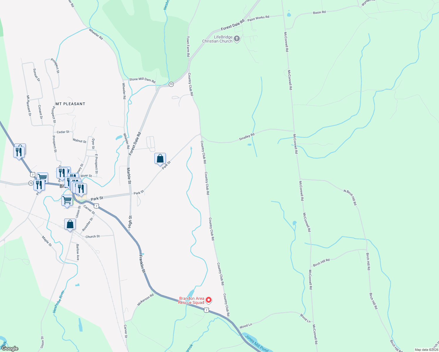map of restaurants, bars, coffee shops, grocery stores, and more near in Brandon
