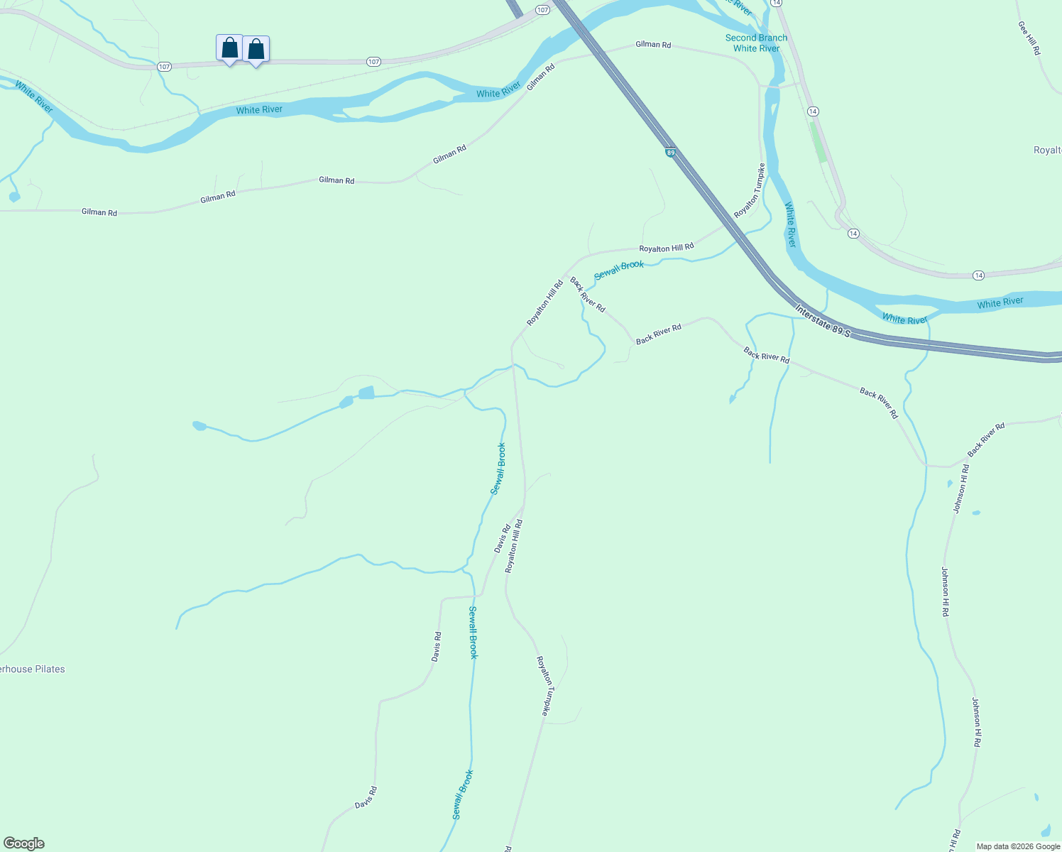 map of restaurants, bars, coffee shops, grocery stores, and more near 1661 Royalton Turnpike in Royalton