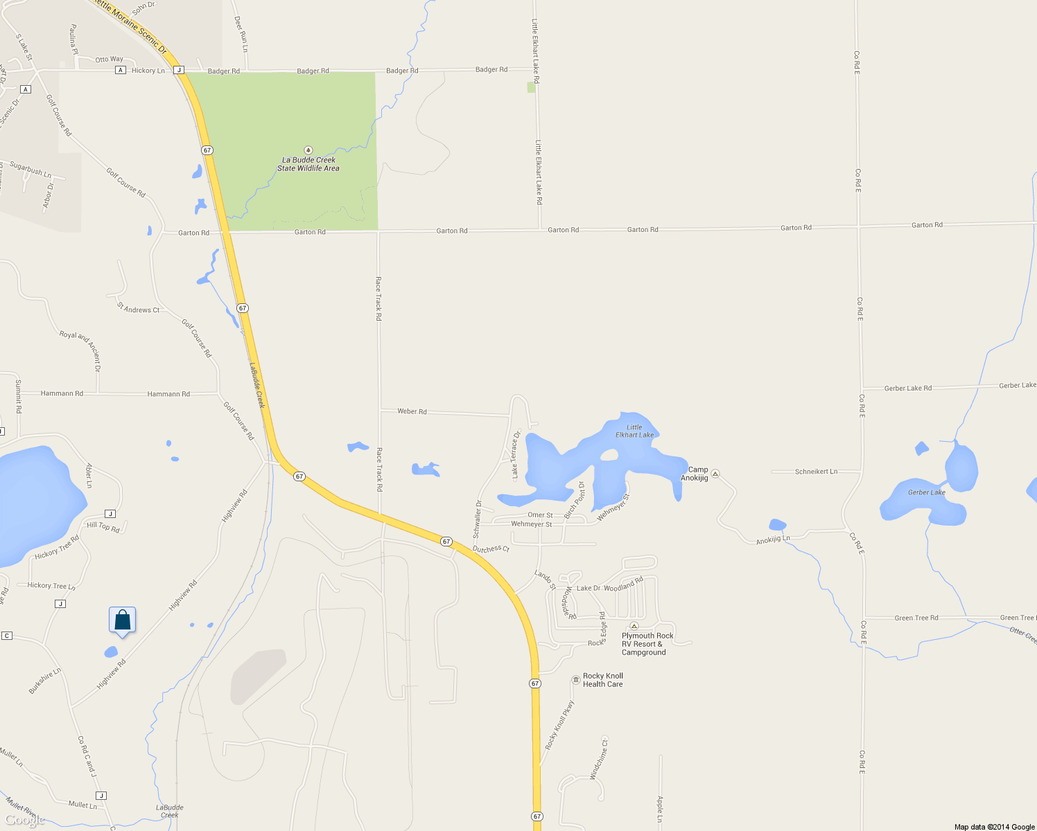 map of restaurants, bars, coffee shops, grocery stores, and more near N7529 Schwaller Drive in Plymouth