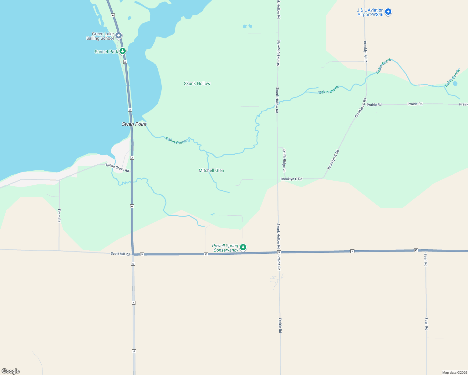 map of restaurants, bars, coffee shops, grocery stores, and more near W611 Glen Lane in Ripon