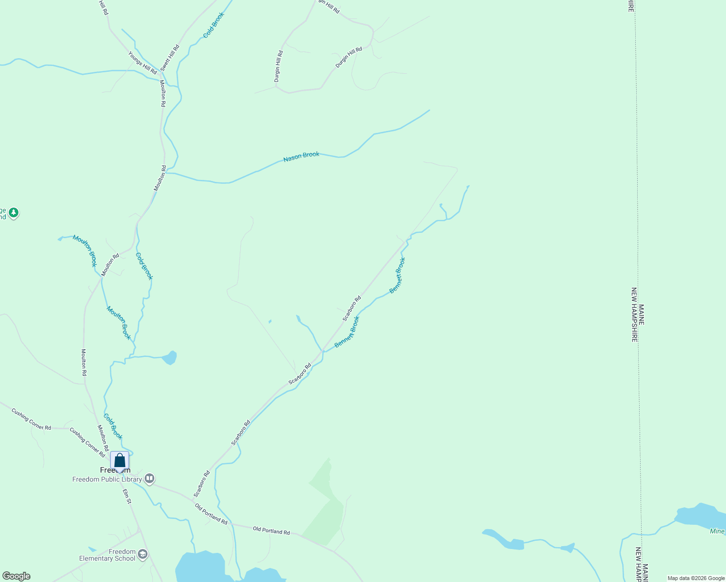 map of restaurants, bars, coffee shops, grocery stores, and more near 307 Scarboro Road in Freedom