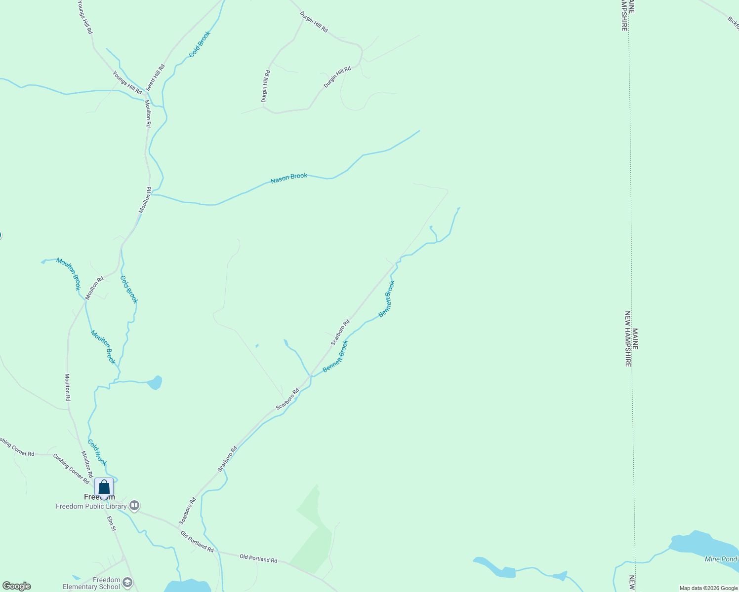 map of restaurants, bars, coffee shops, grocery stores, and more near 307 Scarboro Road in Freedom