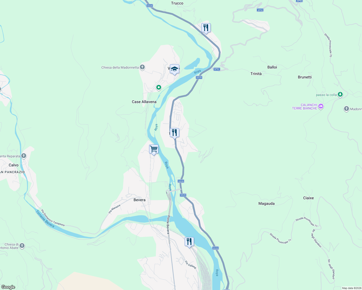 map of restaurants, bars, coffee shops, grocery stores, and more near 18 Via Tremola in Porra