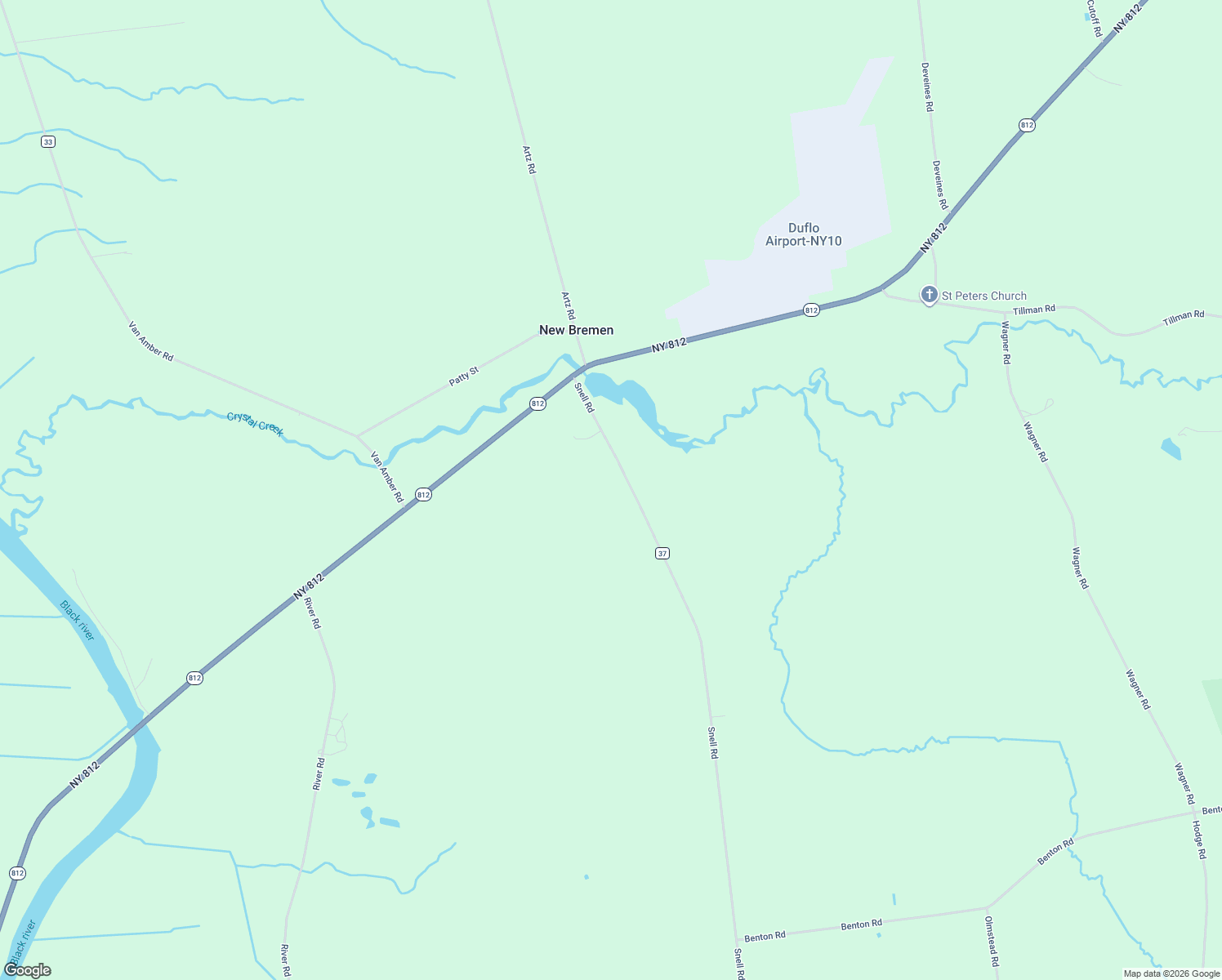 map of restaurants, bars, coffee shops, grocery stores, and more near 7539 Snell Road in Lowville