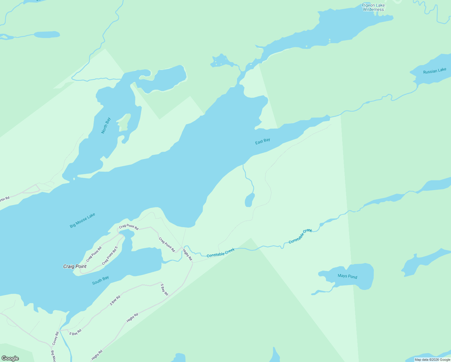 map of restaurants, bars, coffee shops, grocery stores, and more near 207 Judson Road in Eagle Bay