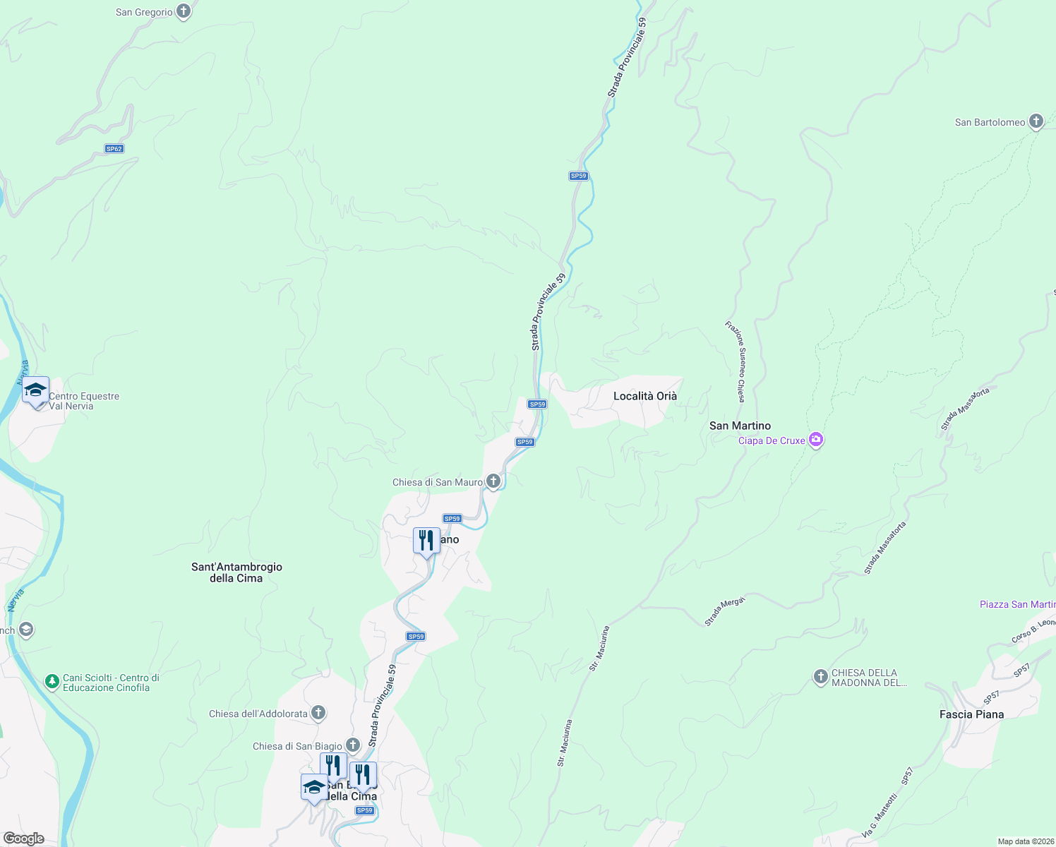 map of restaurants, bars, coffee shops, grocery stores, and more near 2 Strada Pini in Soldano