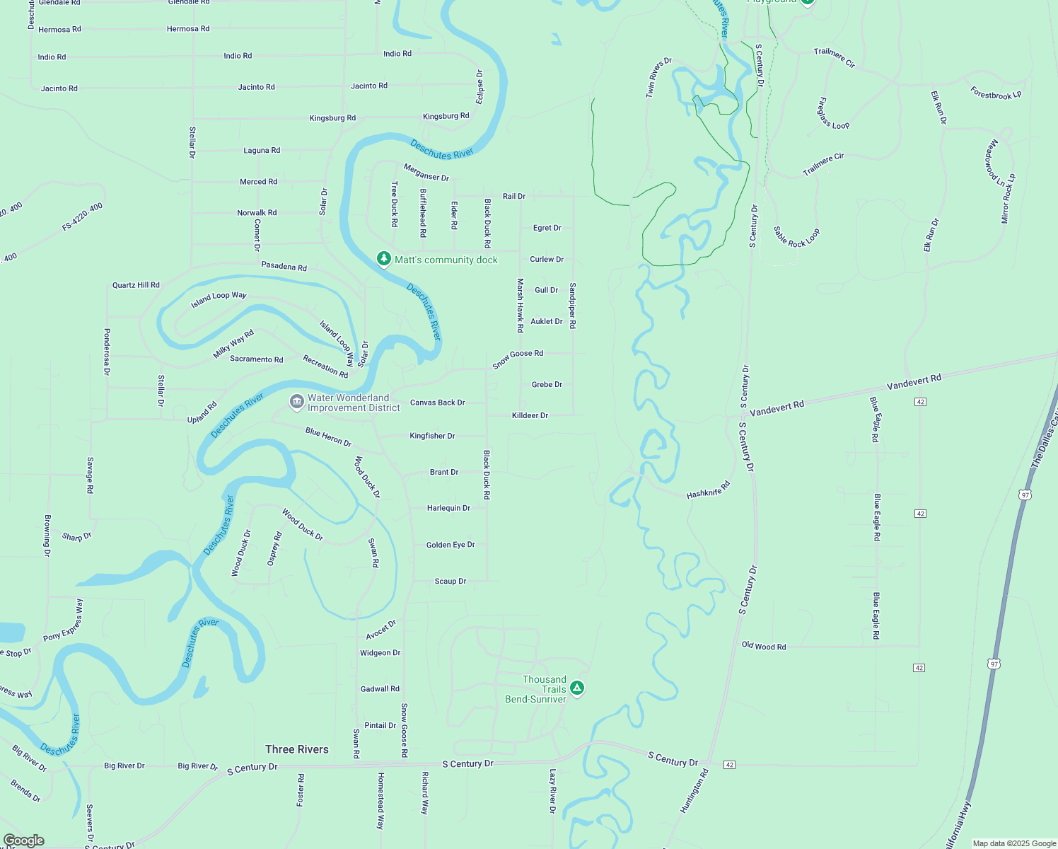 map of restaurants, bars, coffee shops, grocery stores, and more near 17409 Killdeer Drive in Bend