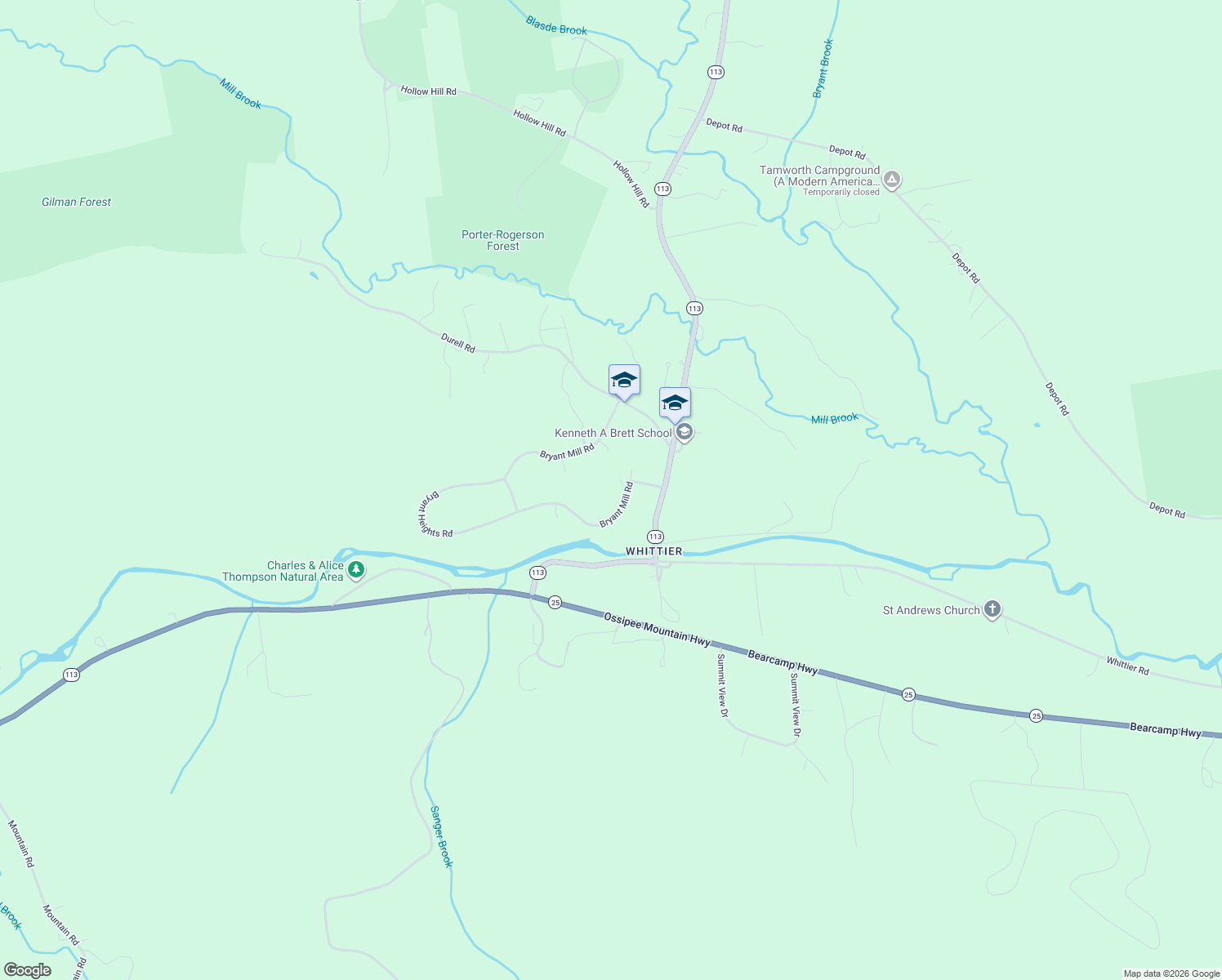 map of restaurants, bars, coffee shops, grocery stores, and more near 76 Bryant Mill Road in Tamworth