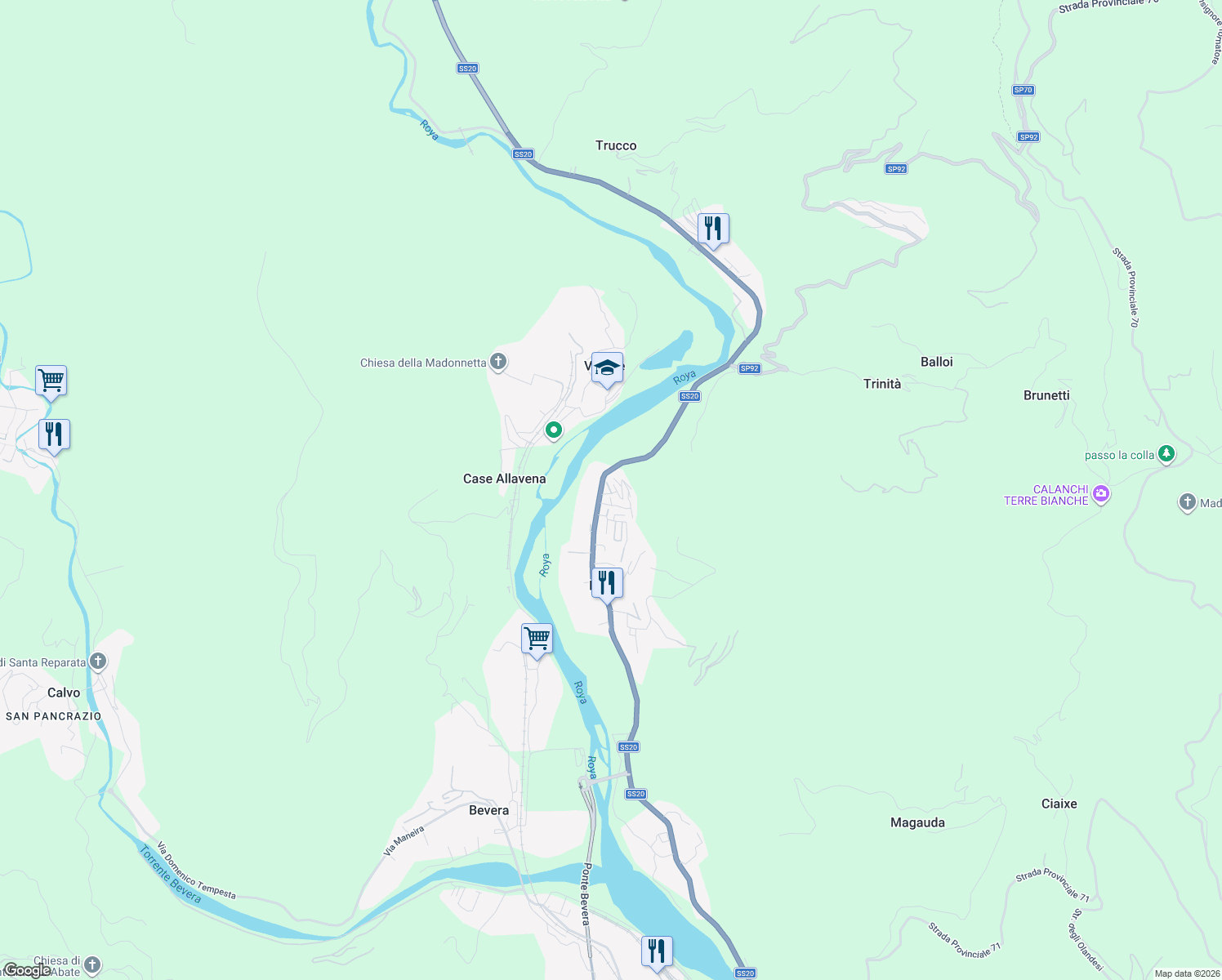 map of restaurants, bars, coffee shops, grocery stores, and more near 51 Via Edmondo de Amicis in Porra