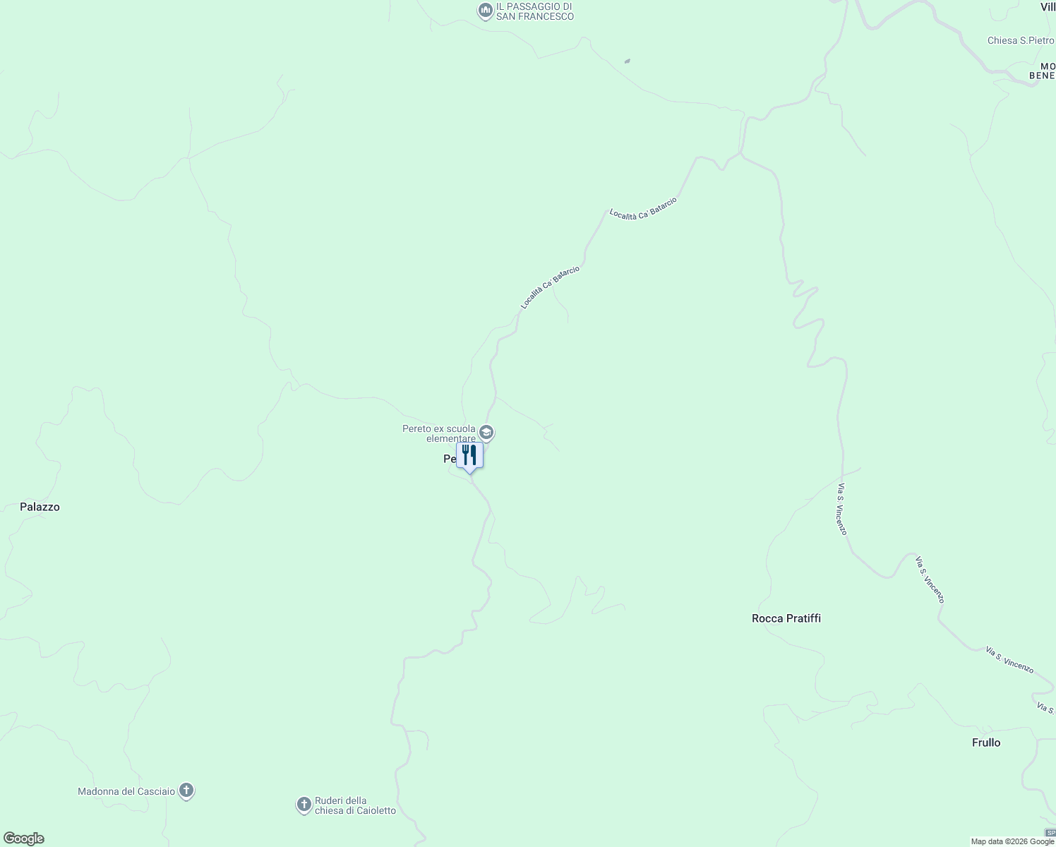 map of restaurants, bars, coffee shops, grocery stores, and more near 2 Via Villa Di Pereto in Provincia di Rimini