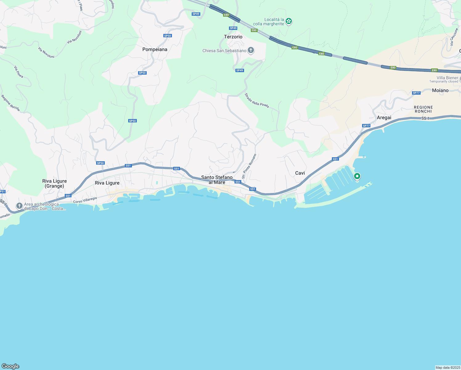 map of restaurants, bars, coffee shops, grocery stores, and more near 14 Via Pisa in Albenga