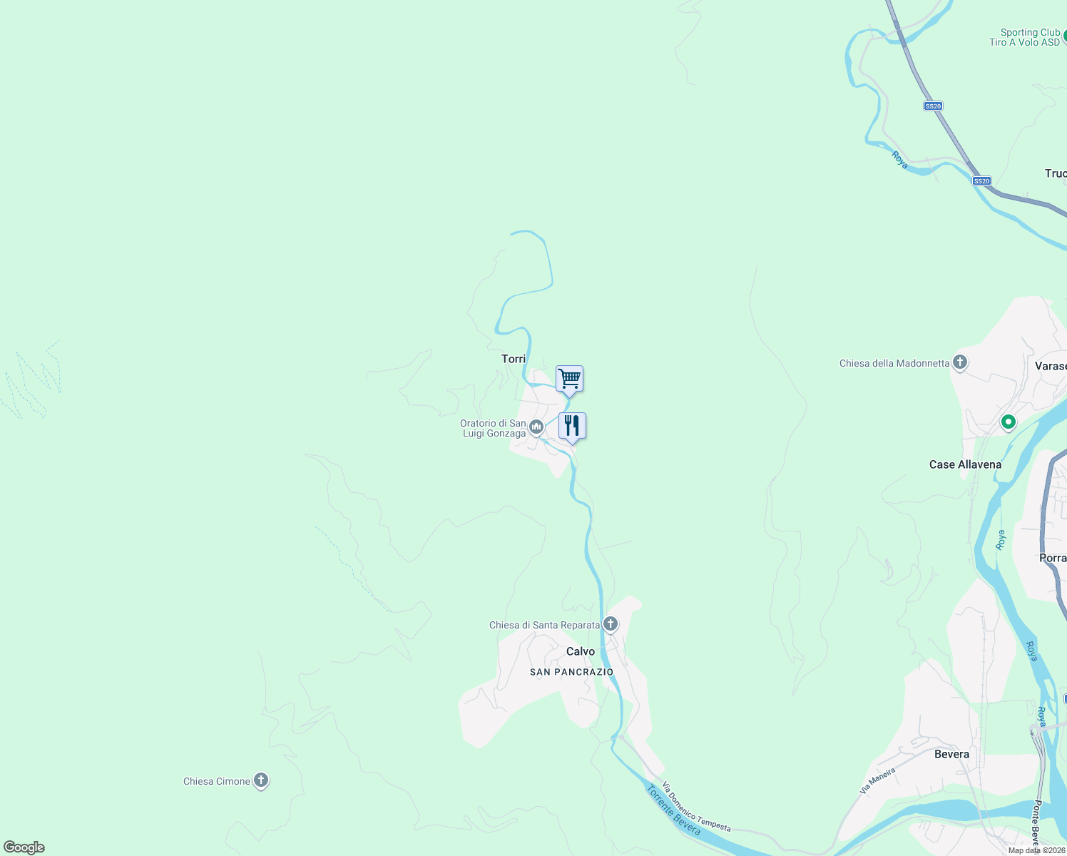 map of restaurants, bars, coffee shops, grocery stores, and more near 2 Piazza della Torre in Torri