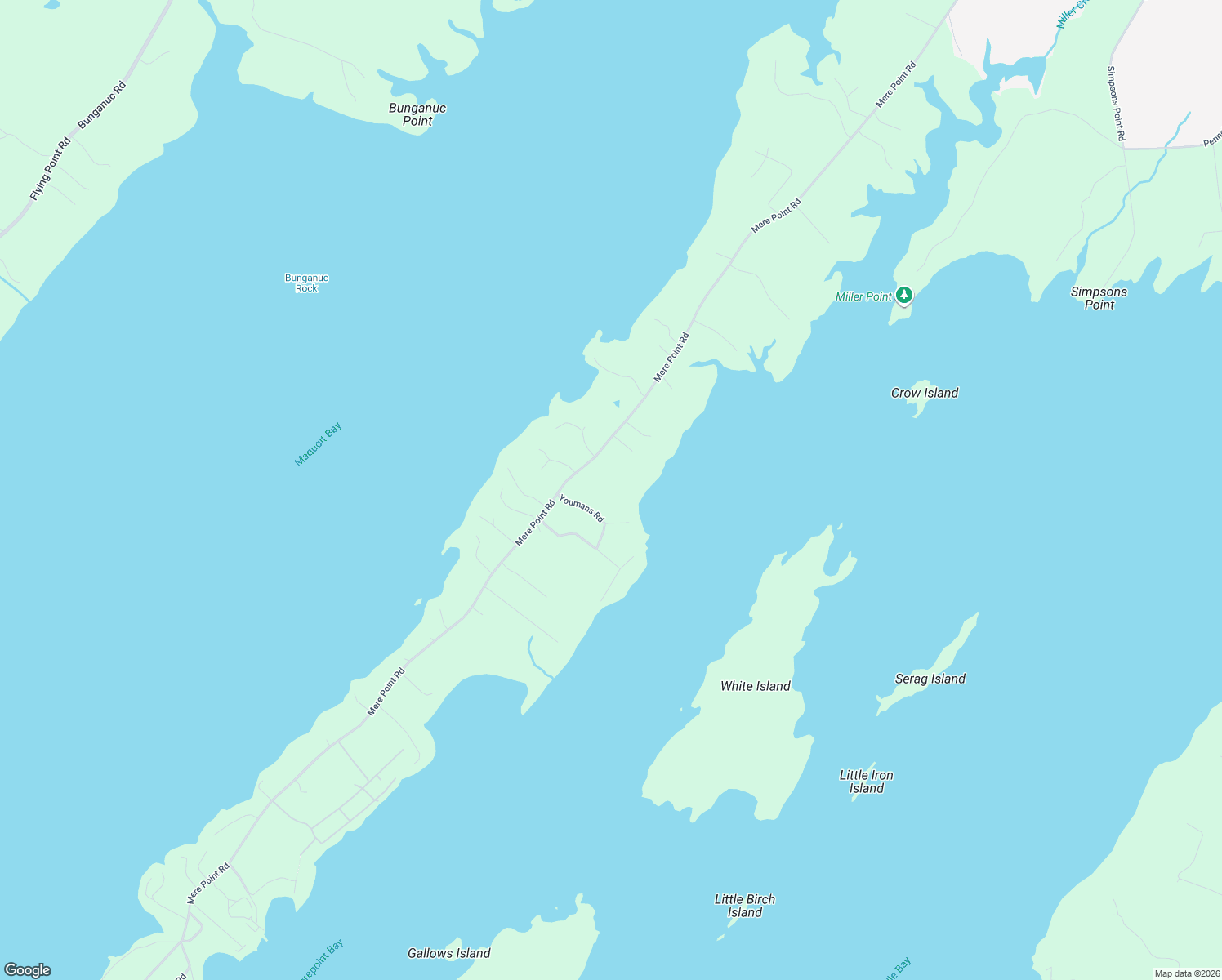 map of restaurants, bars, coffee shops, grocery stores, and more near 853 Mere Point Road in Brunswick