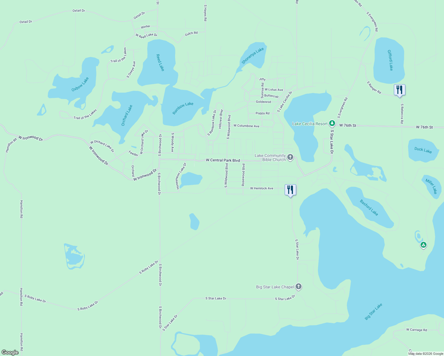 map of restaurants, bars, coffee shops, grocery stores, and more near 8625 Greenbriar Avenue in Baldwin