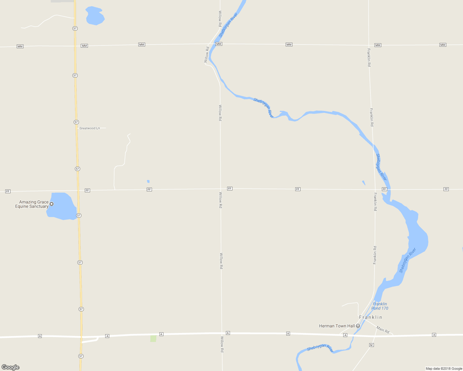 map of restaurants, bars, coffee shops, grocery stores, and more near W4480 County Road FF in Elkhart Lake